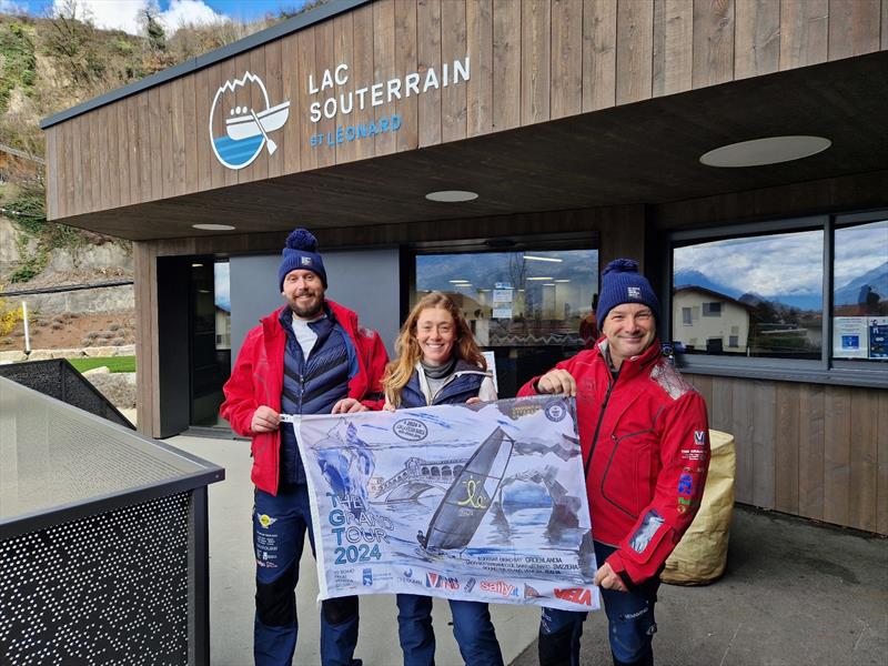 Vlacich Manuel, Elisabetta Maffe, Franco Deganutti, at the entrance to the Underground Lake - photo © The Grand Tour