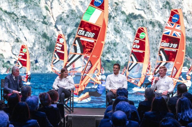 The Young Azzurra athletes during the Press Conference, L-R: Maddalena Spanu, Cesare Barabino and Federico Pilloni - photo © Studio Borlenghi