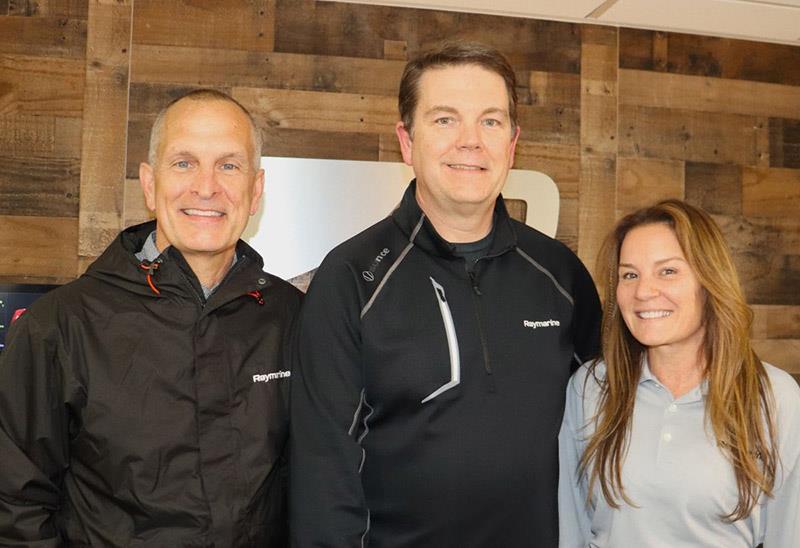 From Left: Gordon Sprouse, Jim Hands and Rachel Appel photo copyright Raymarine taken at 