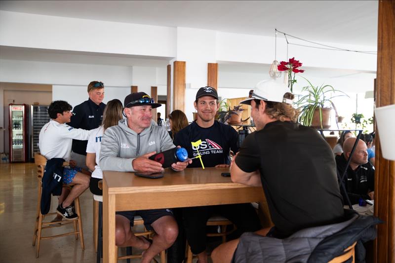 USST ILCA 7 Coach Ryan Minth meets with USST ILCA 7 Athlete Ford McCann and his brother, Marshall McCann - photo © US Sailing Team