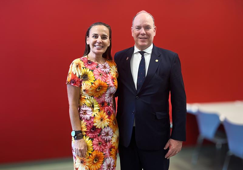 Dona Bertarelli and HSH Prince Albert II photo copyright Dona Bertarelli Philanthropy taken at 