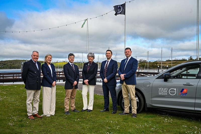 (l-r) Alan Cowley, Maria McInerney, Ross Deasy, Admiral Annamarie Fegan, Gavin Deane and Mark Whitaker pictured at the launch of Volvo Cork Week photo copyright Chani Anderson taken at Royal Cork Yacht Club