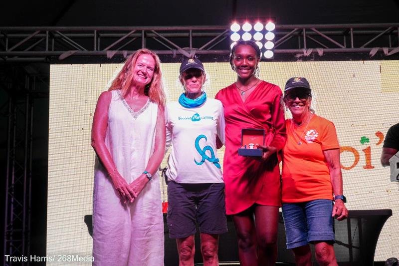 Junella King accepts the Inspirational Women in Sailing Award at Antigua Sailing Week. Left to right: Camilla Holme - Locman Italy with previous winners: Lyssandra Barbieri - Second Star Sailing, Pippa Turton - Previous owner Miramar Sailing - photo © 268 Media / Travis Harris