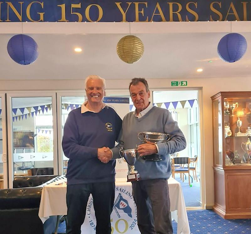 Ewen Barnes wins the Christchurch Sailing Club 150th Anniversary Challenge Trophy photo copyright Russell New taken at Christchurch Sailing Club