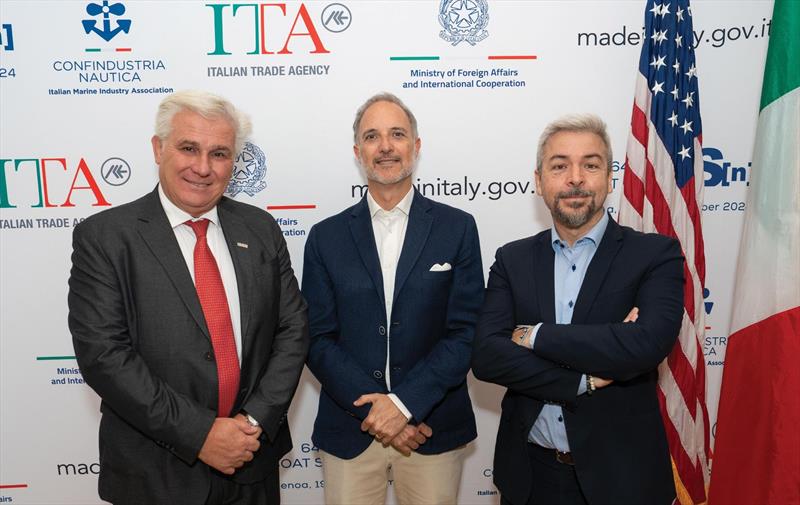 Carlo Angelo Bocchi, Italian Trade Commissioner Miami - Stefano Pagani Isnardi, Direttore Ufficio Studi di Confindustria Nautica - Paolo Trevisan - Senior Vice President Design Pininfarina America photo copyright Confindustria Nautica taken at 