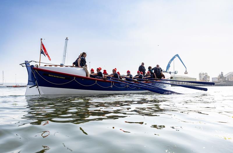 The rowing lifeboat, the William Riley which went on active service in 1909 taking part in the flotilla - photo © RNLI / Nathan Williams