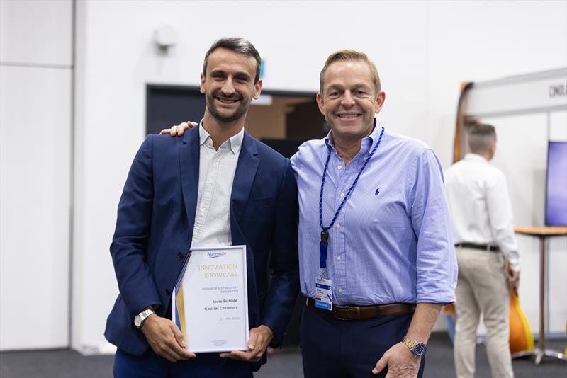 Antoine Repiton-Preneuf, Asian Pacific Business Development Manager for Serial Cleaners with Phil Wardale, secretary of NZMOA photo copyright Marina Industries Association taken at 