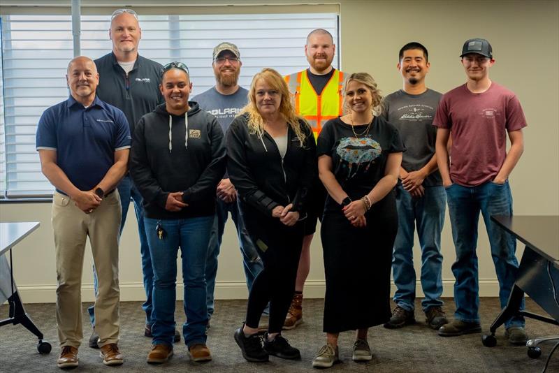 Back row: Steve Loutzenhiser, David Bruner, Daniel Fredrick, Tam Chau, Chance Wernlund . Front row: Mark Thomas, Ashlee Smith, Norma Reynolds, Kate Garber photo copyright Bennington taken at 