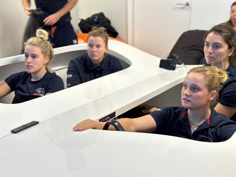 From left to right clockwise: Van Aanholt, Usman, Duetz en Offerman in de simulator - photo © Sander van der Borch
