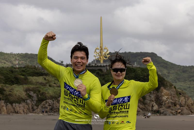 Max Maeder and Wan Li are the new Asian Champions - 2024 Kiteboarding Asian Championships photo copyright IKA Media / Matias Capizzano taken at 
