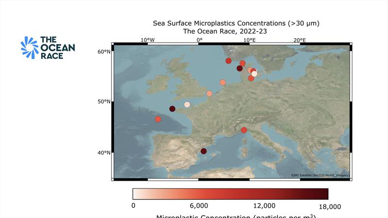 Ocean microplastic concentrations captured in Europe during The Ocean Race 2022-23 - photo © The Ocean Race