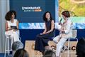Elisabetta Balzi, Danni Washington, Emanuela Rusciano - 27th June 2023, Sailors Terrace, Ocean Live Park, Genova, Italy. The Ocean Race Summit Genova
