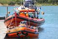 The Hayling Island lifeboat crewed put their D Class lifeboat and Atlantic 85 lifeboat on the pontoon during the Mengeham Rythe Sailing Club 75th Anniversary Celebrations
