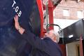 Dennis Avery visiting RNLI lifeboat 'TGB' at the Scottish Maritime Museum