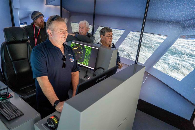 Alan Steer, Toni Fitzsimmons , Bobby Cann and William Porter in the bridge simulator photo copyright Ruth Sparkes taken at 
