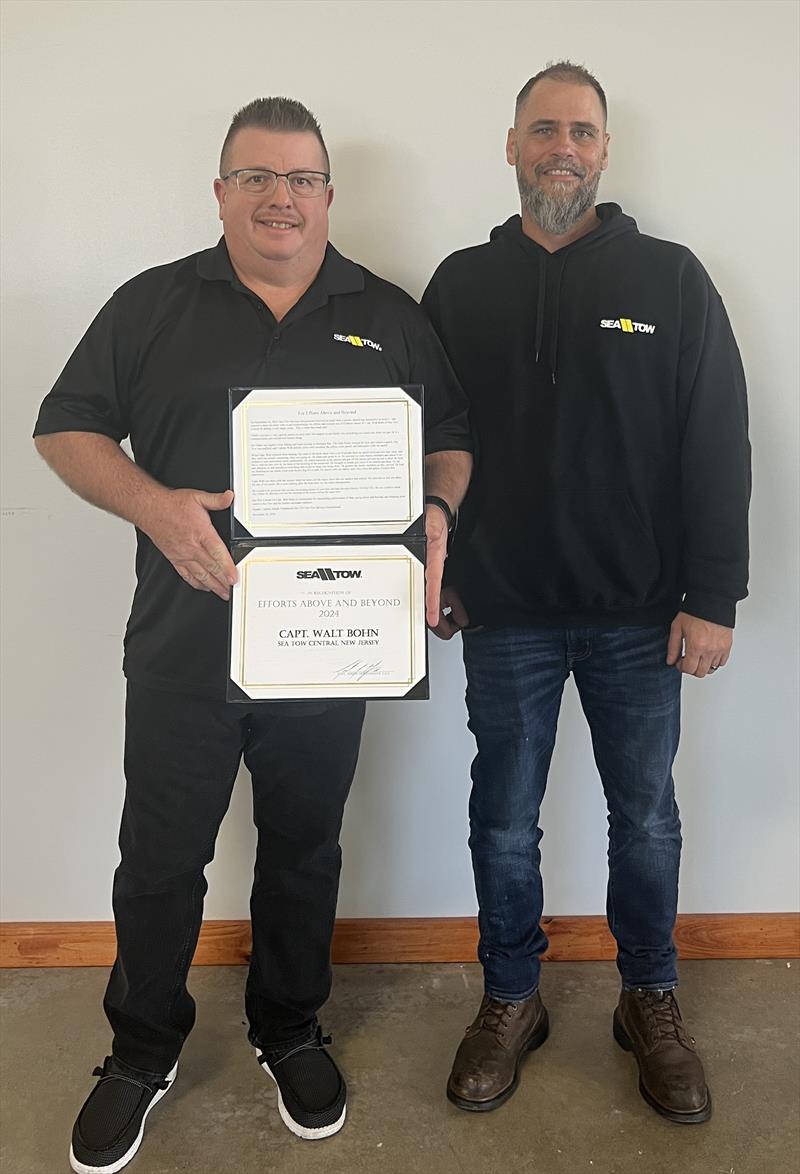 L- Capt Walt Bohn. R - owner, Capt Karl Leinheiser photo copyright Sea Tow Services International Inc. taken at 