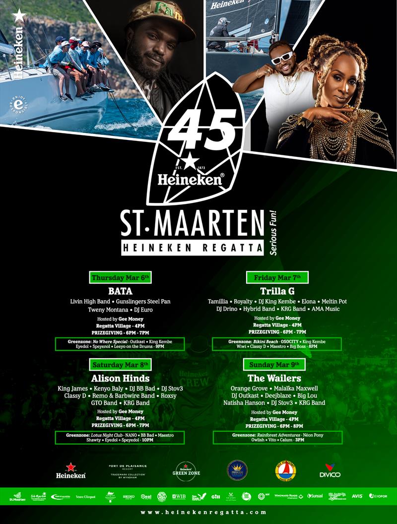 45th St. Maarten Heineken Regatta Schedule - photo © St. Maarten Heineken Regatta