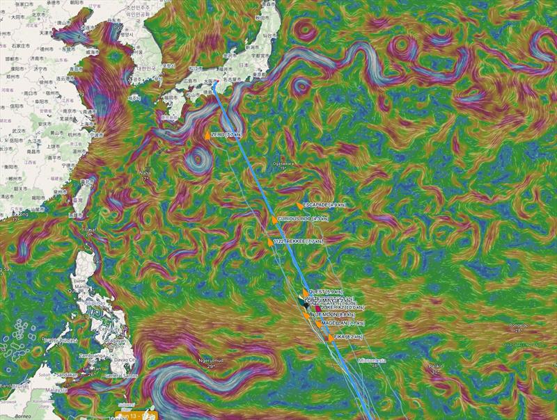 Current maps of the leaders as of Sunday 13 April 9am - photo © Melbourne Osaka Media 