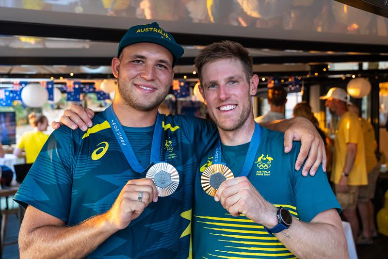 Paris 2024 Olympic Medallists Grae Morris and Matt Wearn CREDIT Beau Outteridge - photo © Beau Outteridge / Australian Sailing Team