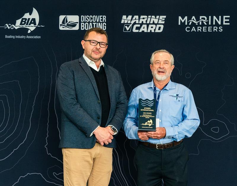 Steber International receiving 2024 Sustainability Award photo copyright Boating Industry Association taken at 