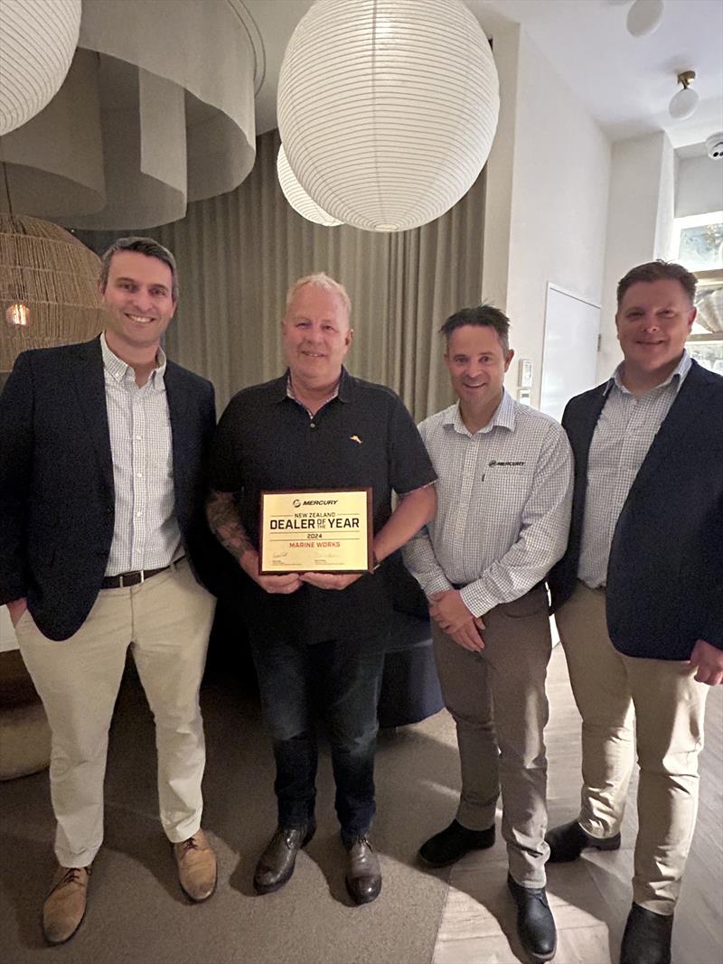 (L-R) Mercury Australia, NZ and Pacific Islands General Manager Brad Zoelle, Steve Whitford from Marine Works, Mercury's New Zealand Regional Manager Richard Shaw and Mercury's Director of Sales David Meehan - photo © Mercury Marine 