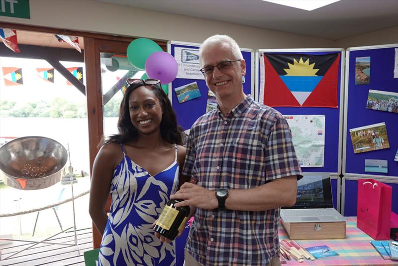 Race Officer Martin Davies with Shakyra Davis at the 12th SESCA Antigua Sailing Day Regatta photo copyright David Loney taken at St Edmundsbury Sailing & Canoeing Association