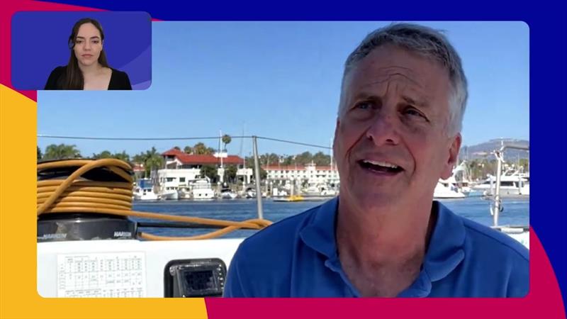 Stan Honey in the cockpit of Lucky photo copyright Transpac Race taken at Transpacific Yacht Club