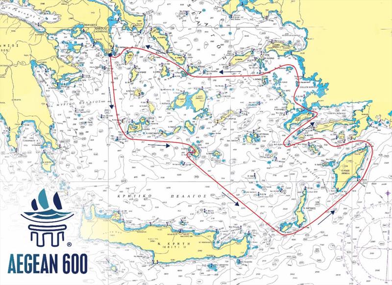 AEGEAN 600 map photo copyright Deea Buzdugan taken at Hellenic Offshore Racing Club