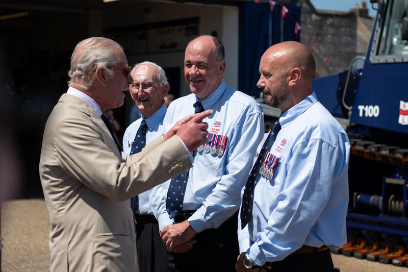 His Majesty meeting with long service awardees from Walmer RNLI photo copyright Dover Media Group / RNLI taken at 