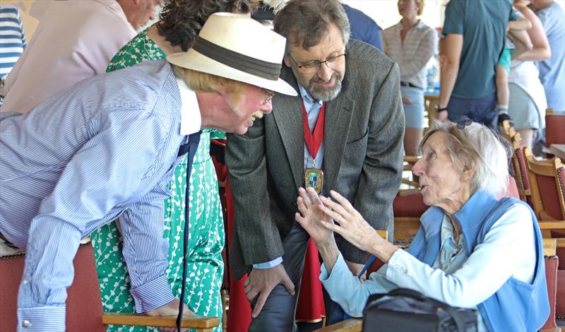 The Deputy Mayor and the Club President speak to special guest Rene Smith during the Mengeham Rythe Sailing Club 75th Anniversary Celebrations photo copyright Cat Dawtrey taken at Mengeham Rythe Sailing Club