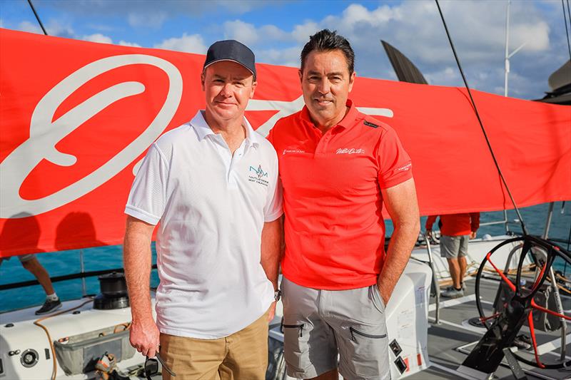 L/R – Lyndon Turner, CEO, Nautilus Marine Insurance. Mark Richards, Skipper, Hamilton Island Wild Oats photo copyright Salty Dingo taken at Hamilton Island Yacht Club