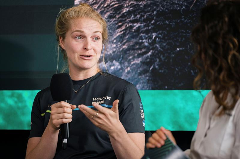 Rosalin Kuiper, skipper of Team Holcim - PRB talking at the Ocean Race Summits Kiel during the Ocean Race Europe in Kiel, Germany on August 07 - photo © Vincent Curutchet / The Ocean Race Europe 2025
