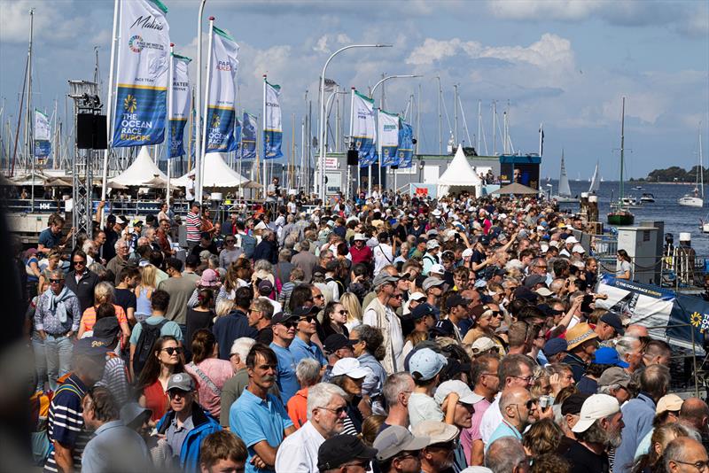 Crowds watch the teams docking out for the speed run challenge. The Ocean Race Europe in Kiel, Germany on August 08 - photo © Lloyd Images / The Ocean Race Europe 2025