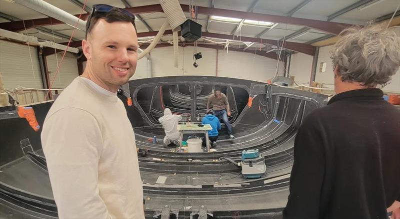 Standing on a Manuard designed IRC 50' carbon scow, this is where the Mini will be built - photo © PGN Ocean Racing