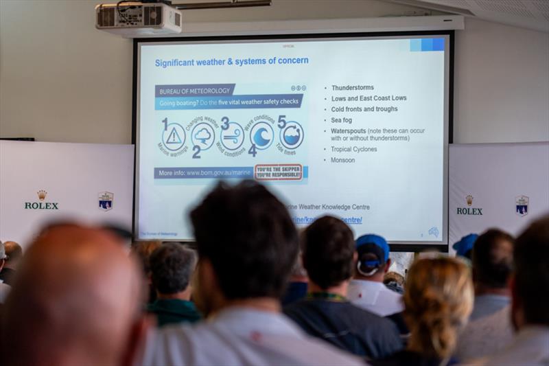 Sydney Hobart crews have their eyes on the screen at the Compulsory Race Briefing - photo © CYCA / Alex Dare