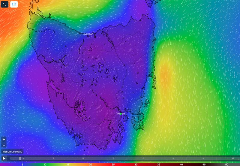 'The Pocket' off the East Coast of Tasmania on 29/12/25 at 0910hrs local - photo © Predictwind.com