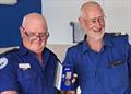 (L to R) Marine rescue Tuross Moruya Unit Commander Darren Nicholls presents Blaise with the National Medal