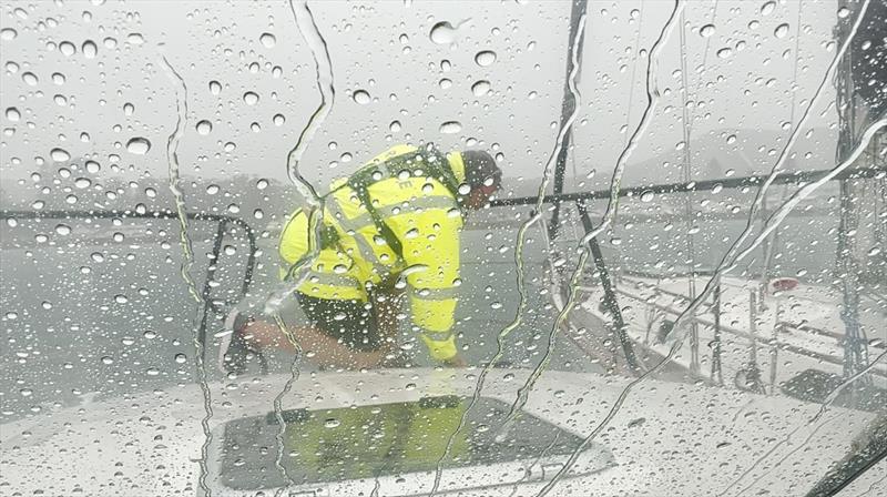 Marine Rescue Port Stephens crew assists a sailor in challenging conditions photo copyright Marine Rescue NSW taken at 