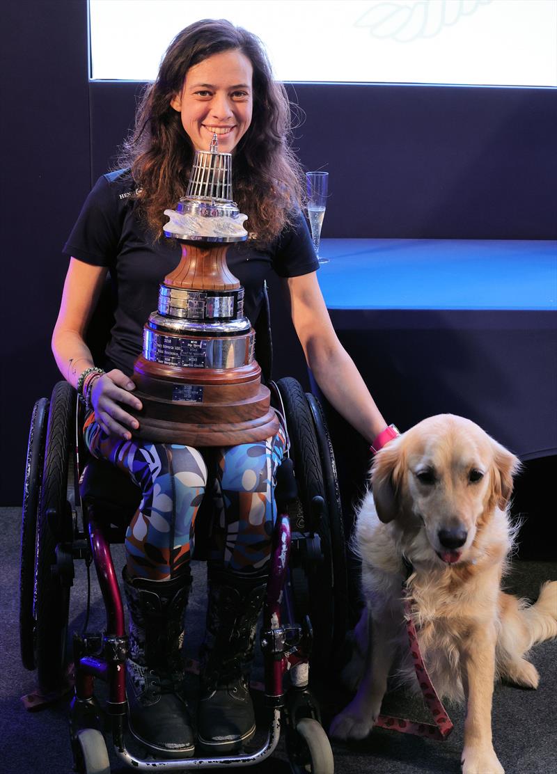 Jazz Turner, YJA Yachtsman of the Year 2025, with Poppy photo copyright Mark Jardine / YJA taken at RYA Dinghy Show