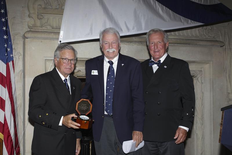 Special recognition award recipient Steve James (for a decade of service on the Awards Committee) is flanked by the incoming CCA Commodore Chace Anderson, left, and outgoing CCA Commodore Jay Gowell photo copyright Guy Gurney taken at Cruising Club of America