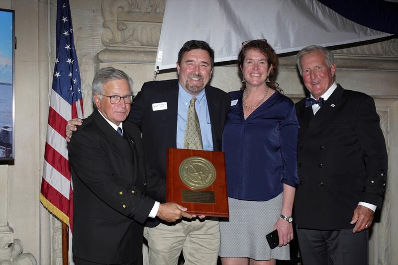 Christopher and Molly Barnes, center, receive the 2025 Far Horizons Award. With them are incoming CCA Commodore Chace Anderson, left, and outgoing CCA Commodore Jay Gowell photo copyright Guy Gurney taken at Cruising Club of America