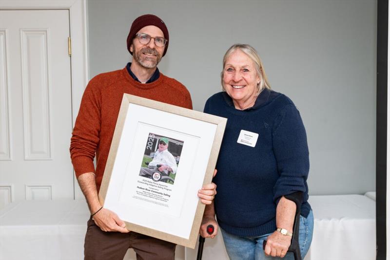 Betsy Alison presents Don Rotzien, left, Senior Director of Community Programs & Operations at Hudson River Community Sailing with the Robie Pierce Award. Rotzien accepted on behalf of Hudson River Community Sailing - photo © Lexi Pline / US Sailing