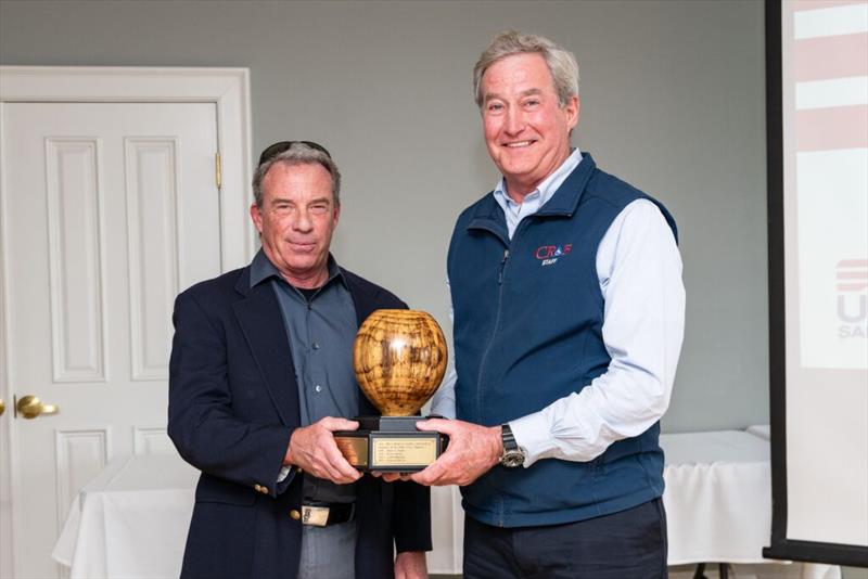 Bill Lynn, left, presents Paul “Bo” Bollinger with the Gay S. Lynn Memorial Trophy - photo © Lexi Pline / US Sailing