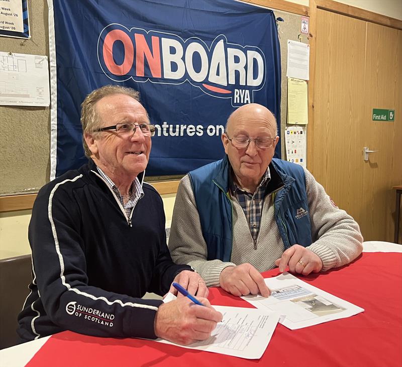 Social highlight: the final report to the D&G Coastal Benefit Fund for the new disabled facilities in the clubhouse being signed by Scott Train (Commodore) with Ian Purkis (Project Lead) during the Solway Yacht Club Easter Weekend photo copyright David Henderson taken at Solway Yacht Club