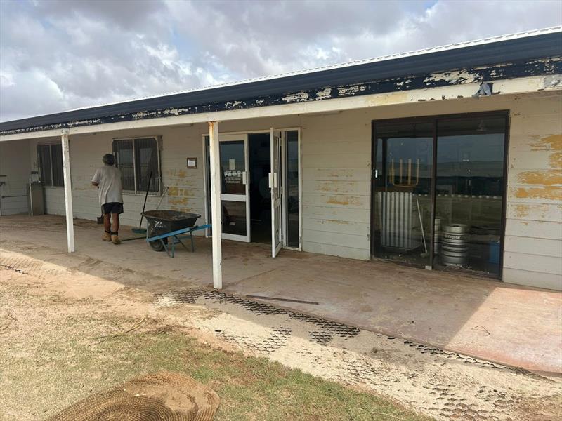 Clubhouse blasted by the storm - photo © Exmouth Yacht Club