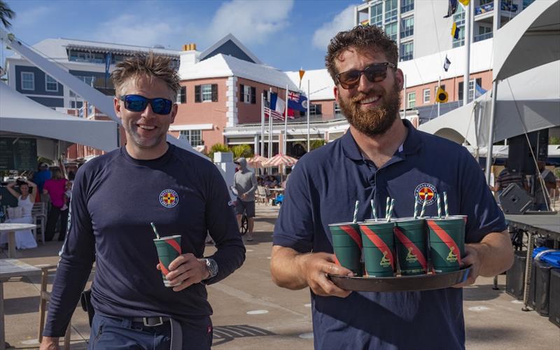 Rock Stready crew celebrate finishing the 2026 Newport Bermuda Race photo copyright Stephen R Cloutier taken at International Yacht and Athletic Club