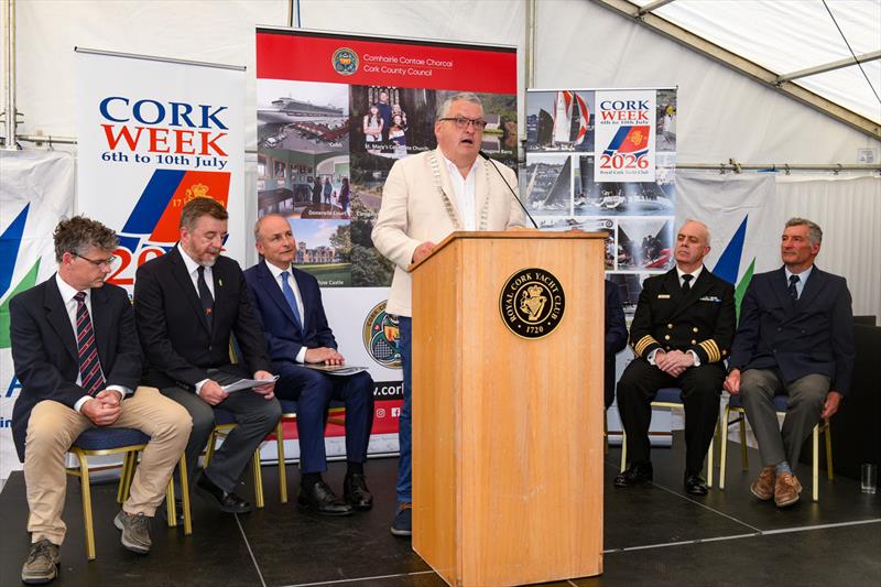 Cork Week 2026 Opening Ceremony - Councillor Bernard Moynihan, Mayor of the County of Cork - photo © Rick Tomlinson / RCYC