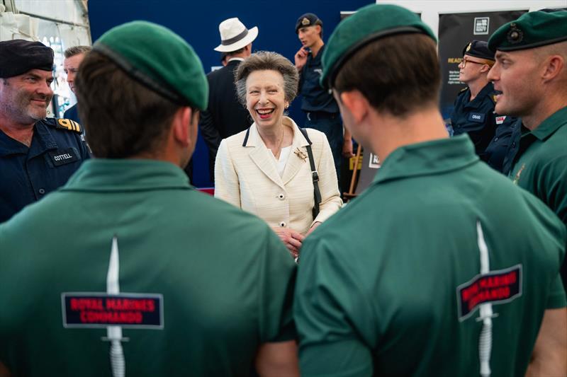 Her Royal Highness meets members of the Navy on Cowes Parade at North Sails Cowes Week photo copyright Cowes Week / Martin Allen taken at Cowes Combined Clubs