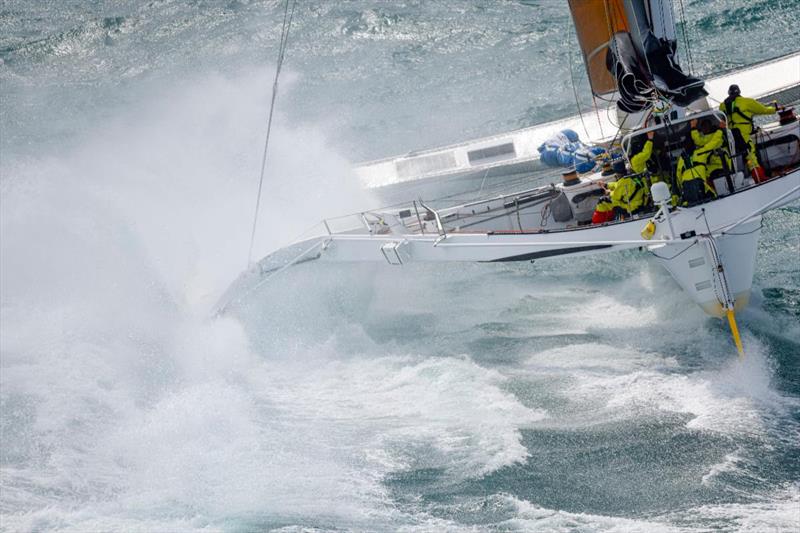 Competing for line honours and one of seven magnificent entries in the MOCRA class - Jason Carroll's MOD70 Argo (USA) - RORC Transatlantic Race photo copyright Arthur Daniel taken at Royal Ocean Racing Club and featuring the MOCRA class