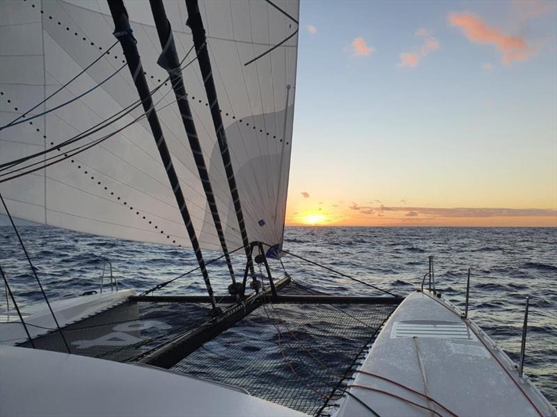 Glorious transatlantic racing on board the ORC50 GDD (FRA), skippered by Halvard Mabire and crew Miranda Merron - RORC Transatlantic Race photo copyright GDD taken at Royal Ocean Racing Club and featuring the MOCRA class